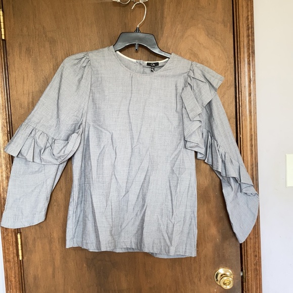 Clu blouse with ruffle sleeves 100% cotton top size M - Picture 4 of 16